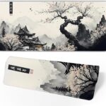 Japanese Mouse Pad, Large Japanese Desk Mat, XL Anime Gaming Keyboard Mat, Non-Slip Rubber Base, Big Extended Desk Protector for Home Office, 31.5”x11.8”