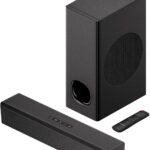 PHEANOO 2.1 Compact Sound Bars for TV with Subwoofer, HDMI ARC/Bluetooth 5.0/Optical/AUX/RCA Connection, Remote Control, Adjustable Bass, Wall Mountable – P15, 140W, 16 inch, Black