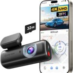 REDTIGER 4K Dash Cam Front, ADAS, Built-in WiFi GPS, Mini Hidden Dash Camera for Cars with G Sensor, 24H Parking Monitor, Free 32GB Memory Card, APP Control, Loop Recording, Night Vision (F9 Lite)