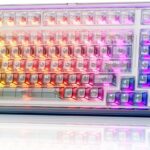 Wireless Mechanical Keyboard with PC Transparent Keycaps, Hot Swappable Custom Keyboard with Number Pad, RGB Backlit, Lulu Switch for Windows Mac – Cosmic Violet