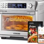 COSORI Smart 12-in-1 Air Fryer Toaster Oven Combo, Airfryer Convection Oven Countertop, Bake, Roast, Reheat, Broiler, Dehydrate, 75 Recipes & 3 Accessories, 26QT, Silver-Stainless Steel