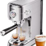 Gevi Commercial Espresso and Coffee Makers, Professional 20 Bar Espresso Maker with Milk Frother, Stainless Steel Expresso Coffee Machines for Home, Compact Cappuccino Machine, Great Gift