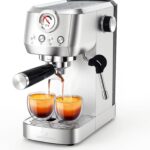 MAttinata Espresso Machine 20 Bar, Espresso Coffee Maker with Professional Milk Frother Steam Wand for Cappuccino & Latte, 49oz Removable Water Tank for Home, Stainless Steel