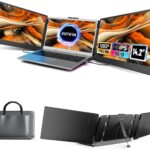 KEFEYA Laptop Screen Extender, 14.2″ Portable Triple Monitor for Laptop with Full HD IPS Display, Monitor Extender Compatible with Mac, Windows, Chrome, Fits 13-17 Inch Laptops