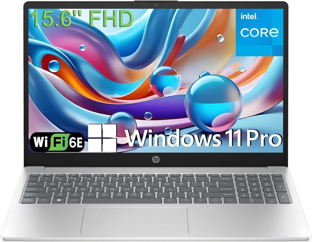 HP 15.6″ Laptop Computer for College Student Home Study, Intel Processor (Beat i3-1115G4), 16GB DDR4 RAM, 256GB PCIe SSD, FHD, WiFi 6E, BT 5.3, Type-C, HDMI, Webcam, Numeric Keypad, Windows 11 Pro