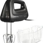 Proctor Silex Easy Mix 5-Speed Electric Hand Mixer with Bowl Rest, Compact and Lightweight, 215 Watts of Peak Power, Storage Case, Black (62512)