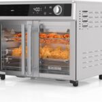 BLACK+DECKER Crisp ‘N Bake Air Fryer Toaster Oven Combo, 12 in 1 Countertop Convection Oven Cooks Food Fast, Fits a Whole Pizza or 6 Toast Slices, French Doors with Stainless Steel Finish