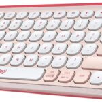 Logitech POP ICON Keys Wireless Bluetooth Keyboard, Comfortable Typing, Programmable Keys, Easy-Switch Between up to 3 Devices, for Laptop, Tablet, PC – Rose and Off-White