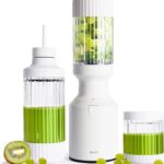 Beast Mighty 850 Plus | Premium Compact Personal Blender | Smoothies, Shakes, Dressings, Sauces | Blends Ice and Frozen Fruit | New XL Vessel | Extra Vessels, Lids and Straws | 850W (Cloud White)