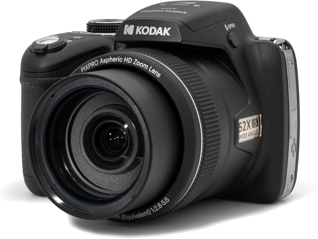 Kodak PIXPRO Astro Zoom AZ528-BK 16 MP Digital Camera with 52x Optical Zoom 24mm Wide Angle Lens 6 fps Burst Shooting 1080P Full HD Video Wi-Fi Connectivity and a 3″ LCD Screen (Black)