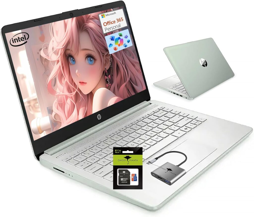 HP Laptop Computer for Home Student Study, 1-Year Office 365, 16GB RAM 384GB Storage(128GB UFS + 256GB SD Card), 14 inch Intel Processor (Beat i3-1115G4),WiFi 6, Bluetooth, Windows 11