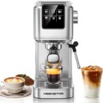 KEENSTAR 20Bar Espresso Machine with Hot & Rapid Cold Brew, Stainless Steel Coffee Makers, Espresso Maker with Milk Frother Steam Wand, Touch Screen with Water Tank for Latte, Cappuccino, Gift