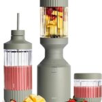 Beast Mega 1200 Plus | Premium Countertop Blender | Smoothies, Shakes, Sauces, Dips, Soups | Blends Ice and Frozen Fruit | XL Vessel | With Extra Vessels, Straw System | 1200W | (Sage, 120V)