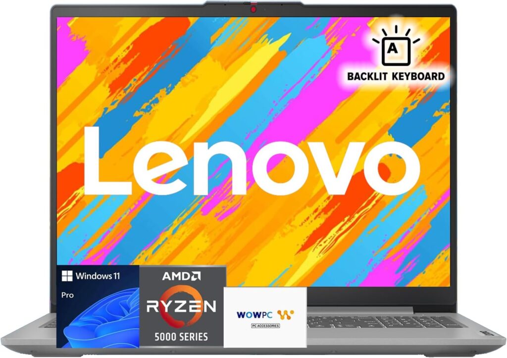 Lenovo IdeaPad Slim 3 Business Laptop with Backlit Keyboard, 15.6″ FHD IPS Display, AMD Ryzen 5 5625U (Outperforms i7-1355U), 16GB RAM, 1TB SSD, SD Card Reader, Windows 11 Pro, WOWPC Recovery USB