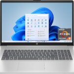 HP 17.3 inch Laptop, HD+ Display, AMD Ryzen 5 7520U, 16 GB RAM, 512 GB SSD, AMD Radeon Graphics, Windows 11 Home, Natural Silver, 17-cp2199nr