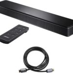 Bose TV Speaker – Soundbar for TV with Bluetooth and HDMI-ARC Connectivity, Black, Includes Remote Control and H&A High-Speed HDMI Cable