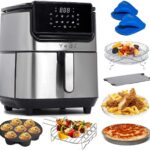 Yedi Evolution Air Fryer, 6.8 Quart, Stainless-Steel Finish, Ceramic Cooking Basket, with Deluxe Accessory Kit and Recipe Book