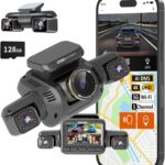 360° View 5 Channel Dash Cam Front and Rear with AI Driver Monitor System DMS, 4K Dash Camera for Cars, Built-in GPS WiFi Night Vision, Dashcam with 128G Card, 24/7 Parking Monitor Mode, V8 Ultra-5CH