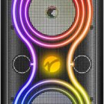 Speakers Bluetooth Wireless- 120dB Loud Sound, Dynamic 8 LED Lights, 5 RGB Modes, Bluetooth 5.3, TWS/USB/TF/AUX/FM/Mic Input, Built-in Handle, Portable Party Speaker for Home, Outdoor, Camping (RGB)