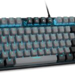 MageGee 75% Mechanical Gaming Keyboard, Blue Switch, LED Backlit, 87 Keys Compact TKL Wired Computer Keyboards for Windows Laptop PC Gamer – Grey/Black