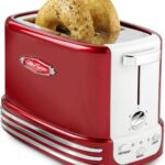 Nostalgia Retro Wide 2-Slice Toaster, Vintage Design With Crumb Tray, Cord Storage & 5 Toasting Levels, Red