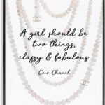 Stupell Industries Classy and Fabulous Fashion Quote with Pearls Black Framed Wall Art, 11 x 14, Design by Artist Amanda Greenwood
