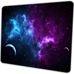 Galaxy Mouse Pad 9.5×7.9 inch, Blue Purple Nebula Space Design, Non-Slip Rubber Base, Washable Office Computer Pad for Desktop Laptop, Sci-Fi Gamer Decor