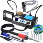 WEP 927-IV Soldering Station Kit High-Power 110W with 3 Preset Channels, Sleep Mode, LED Magnifier, 5 Extra Iron Tips, Tip Cleaner, 2 Helping Hands, Tip Storage Slots, Lead-free Solder Wire, Tweezers