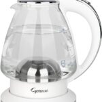 Capresso H2O Glass Kettle, 240.02, White and polished chrome, 48 ounces