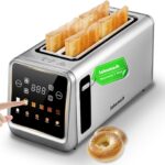 Smart Toaster 4 Slice, Touch Screen, Digital Toasters with 6 Browning Levels & 5 Bread Types, Bagel, Extra Long Wide Slots, Memory Function, Timer, 1400W, Stainless Steel