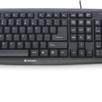 Verbatim Slimline Wired Keyboard and Mouse Combo USB Plug-and-Play Numeric Keypad Adjustable Tilt Legs Optical Corded Mouse Full-Size Computer Keyboard Compatible with PC, Laptop – FFP Packaging Black