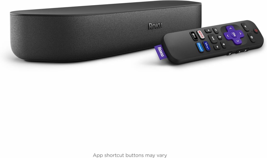 Roku Streambar | 4K/HD/HDR Streaming Media Player & Premium Audio, All In One, Includes Roku Voice Remote (Renewed)