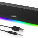 Computer Speakers, 24W Bluetooth Computer Soundbar, 3.5mm Aux-in Computer Speakers for Desktop Monitor, Computer Sound Bar with Deep Impactful Bass, Gaming Speakers for PC,Laptop,Tablet