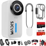 SJCAM C110 Plus Action Camera with 4K Video, Gyro Stabilization, and Audio Recording, Bundle Including: 64GB Micro SD Card, Card Reader, Card Wallet, and USB‑C Adapter