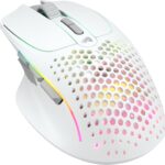 Glorious Gaming Model I 2 Wireless Gaming Mouse – Hybrid 2.4Ghz & Bluetooth, 75g Superlight, 9 Buttons (2 Swappable), RGB, PTFE Feet, MMO/MOBA/FPS, Long Battery Life, Side Thumb Rest – White
