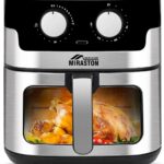 8.5QT Air Fryer, Upgraded Family Size Capacity, Visual Window, Square Basket Dials Stainless Steel Air Fryers, Reheat Leftovers, Easy Cooking for Healthier Breakfast & Dinner in Minutes