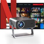 [Official Youtube & Electric Focus] Projector with WiFi and Bluetooth, XuanPad Full HD 1080P Portable Projector, 210° Rotatable Stand, Auto Keystone, Dust Removal and Heat Dissipation Design