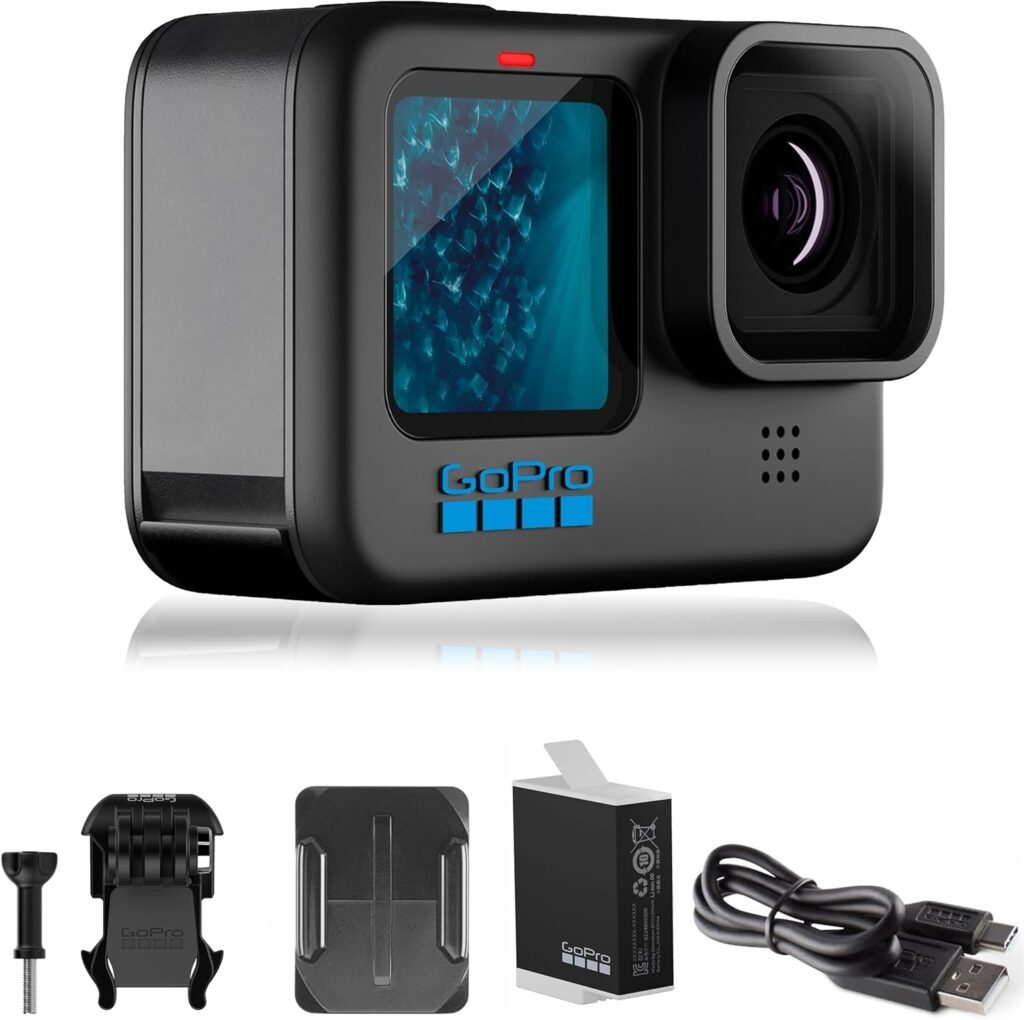 GoPro HERO11 Black – E-Commerce Packaging – Waterproof Action Camera with 5.3K60 Ultra HD Video, 27MP Photos, 1/1.9″ Image Sensor, Live Streaming, Webcam, Stabilization