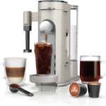 Ninja Pod & Grounds Specialty Single-Serve Coffee Maker, K-Cup Pod Compatible, Brews Grounds, Compact Design, Built-In Milk Frother, 56-oz. Reservoir, 6-oz. Cup to 24-oz. Mug Sizes, Stone, PB051ST