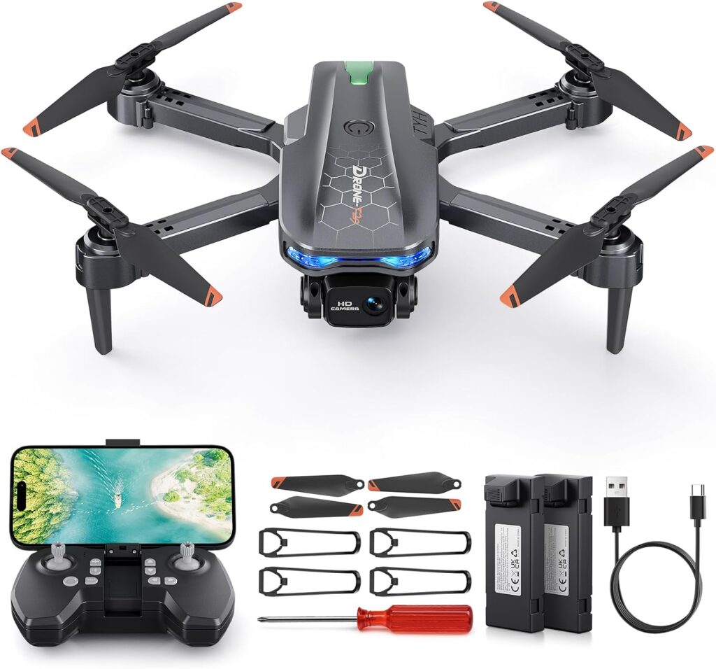 T29 Drone with Camera for Kids – Foldable Mini Drones for Beginners or Adults, 1080P HD RC Quadcopter, w/2 Batteries and Storage Case, Toy for Boys Girls