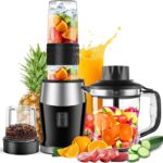 Blender and Food Processor Combo, Blender for Shakes and Smoothies, Personal Blender Small Blender, Suitable for Kitchen, Home, 700W Electric Blender with Mixer Grinder/Blender/Chopper