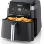 Ninja | Air Fryer Pro XL | 6.5QT Capacity fits up to 9lbs of Wings| 7-in-1 Max Crisp, Broil, Air Fry, Roast, Bake, Reheat & Dehydrate | Dishwasher Safe Parts | Space Saving | Grey | AF182AMZ