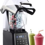 Commercial Blender, 1500W Vacuum Blender for Less Foam, Professional-Grade Quiet Shield, Kitchen Timer, 9 Speeds, 6 Programs for Smoothies, Frozen Drinks, Self-Cleaning, 64oz Bulk Production