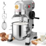 VEVOR Commercial Food Mixer, 15Qt Capacity with Timer, 500W Stainless Bowl Durable Electric Mixer for Commercial Use, 3 Speed Options 113/184/341 RPM, Includes Dough Hook & Whisk