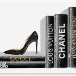 Stupell Industries High Fashion Black Book Shelf with Stilettos Heel Wall Plaque, 10 x 15, Design by Artist Amanda Greenwood