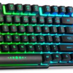 CHONCHOW Wired Gaming Keyboard for Mac PC PS5 PS4 Xbox One Gamers, RGB Backlit LED Mechanical Feel Keyboard with Multimedia Keys Number Pad, 104 Keys USB Desktop Computer Windows Keyboard (Black)