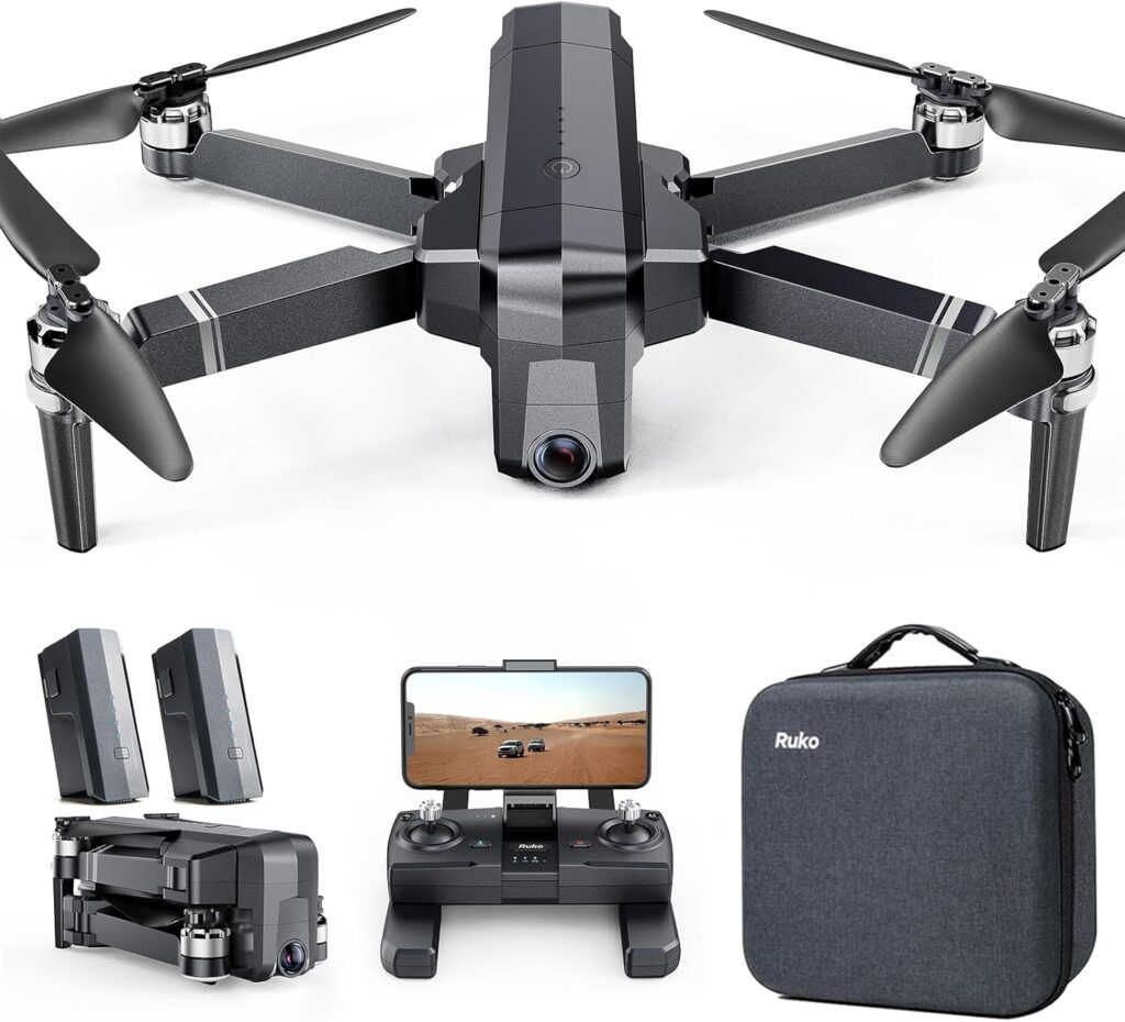 Ruko F11PRO Drones with Camera for Adults 4K UHD Camera, 60 Mins Flight Time with GPS Auto Return Home, Brushless Motor, Black (with Carrying Case)