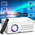 TMY Projector with WiFi and Bluetooth【80″ screen included】Native 1080P Outdoor Projector, 4K Supported Portable Projector, Compatible with iOS/Android/PC/TV Stick/HDMI/USB, Indoor Outdoor Use