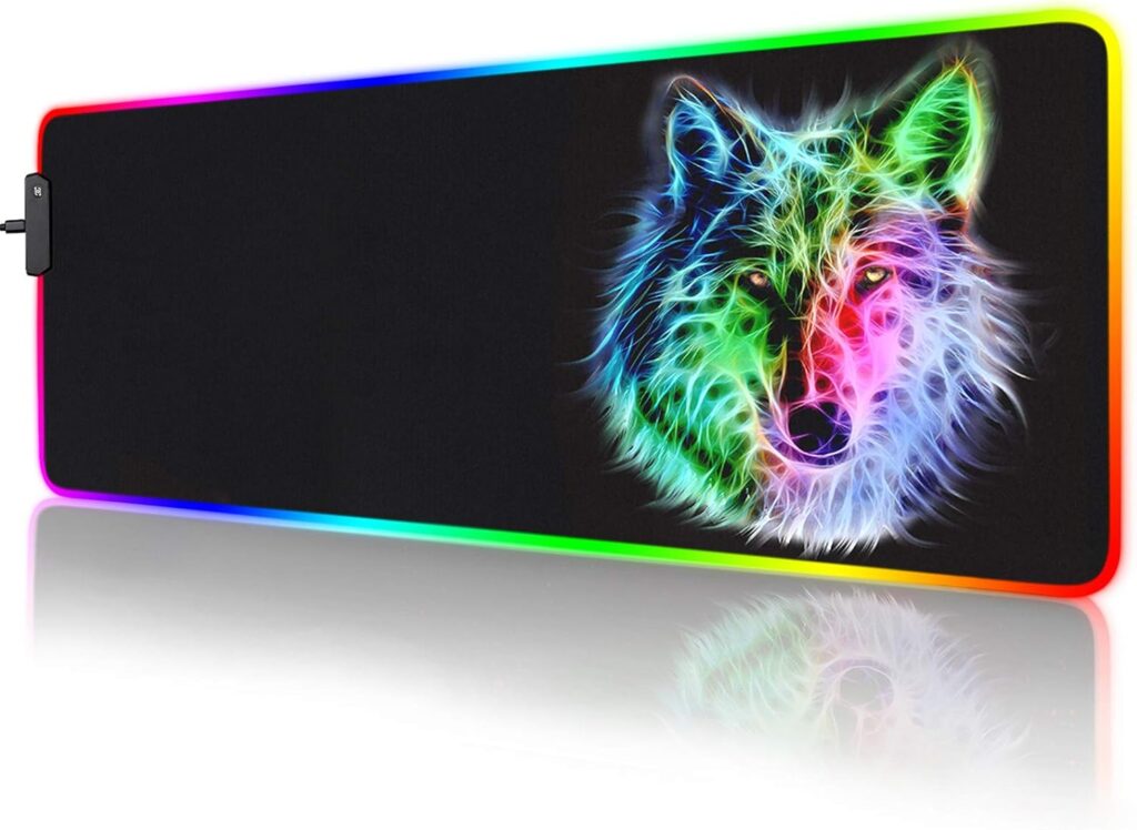 RGB Gaming Mouse Pad, 31.5 x 12 inches, Multicolor, Rubber