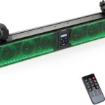 KEMIMOTO Heavy-Duty Metal Soundbar 32-inch 8-Speaker Bluetooth Waterproof IP65 Beat Sync RGB Light UTV Soundbar Remote Control SXS Sound Bar for ATV Golf Cart 1.25-2 inch Roll Bar